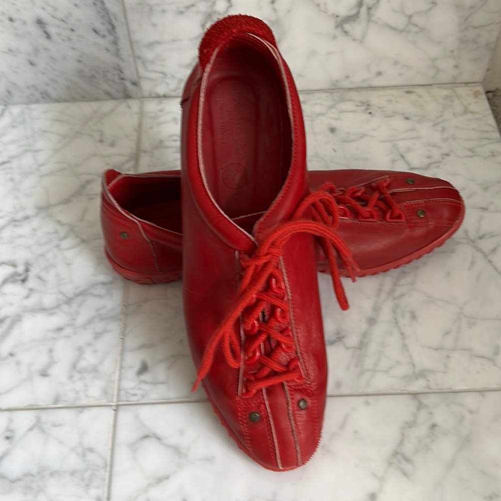 BI CHEGO Sweat.s dd Red Calfskin Leather Sneaker Shoes Size 7